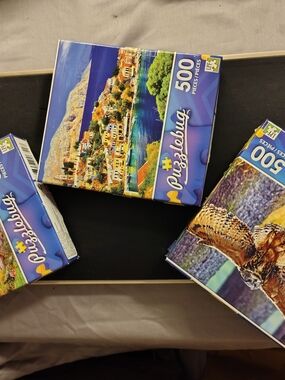 BUNDLED THREE- 500-Piece Jigsaw Puzzles- Colorful and Fun